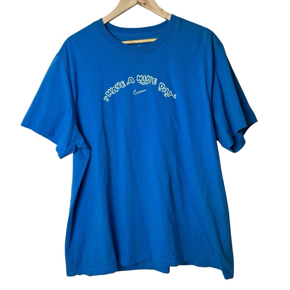NIKE SPORTSWEAR Tee Mens Tshirt 2XL "Have A Nike Day" Blue Graphic